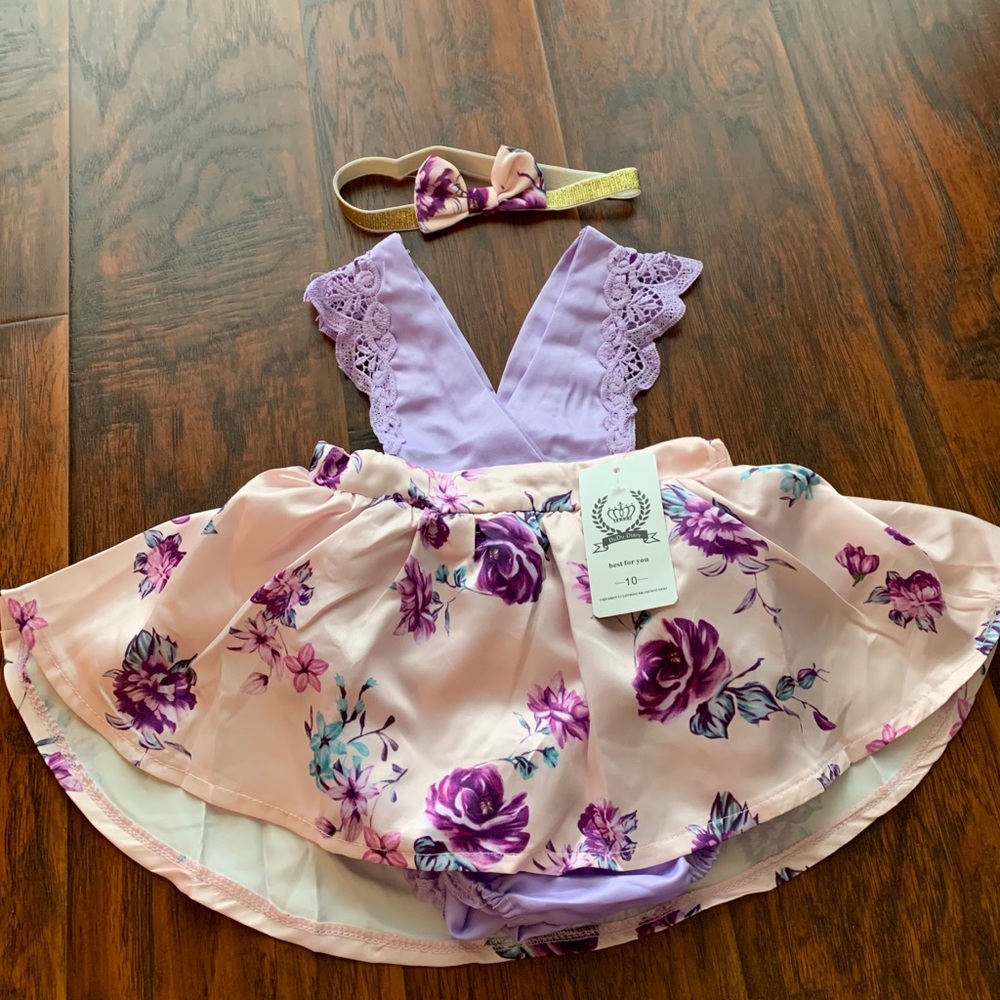 ✖️SOLD✖️Purple Floral Romper 💞RESTOCKED💞 - Picture 6 of 6